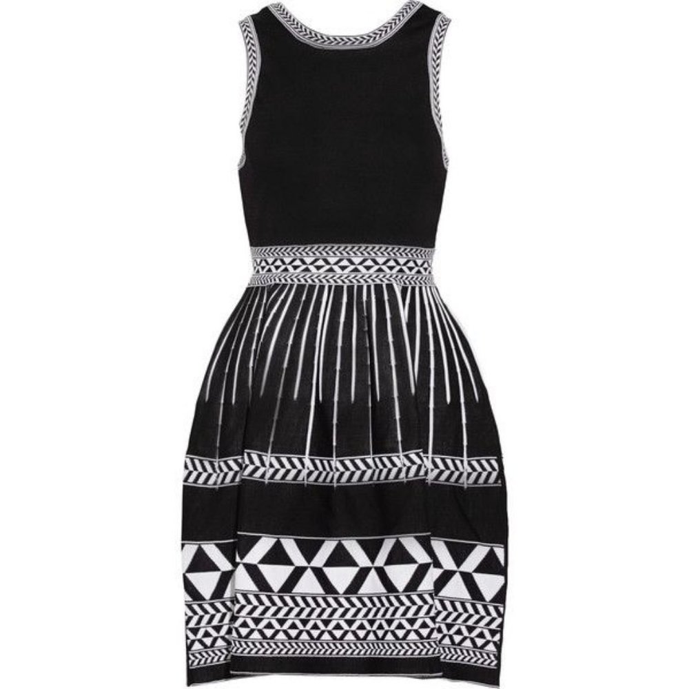 Maje Riviera Black jacquard-knit dress